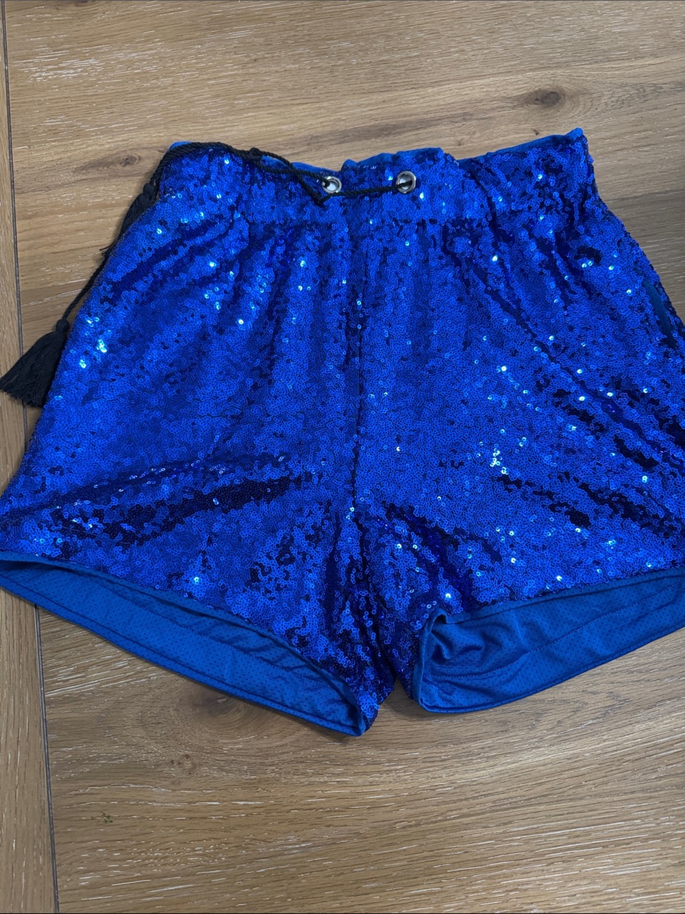 Women's Sequin Athletic Shorts in Royal Blue